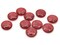 10 14mm Burgundy Red Flower Flat Round Floral Plastic Buttons